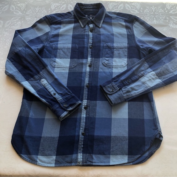 Gap Women’s Size M Blue Checkered Long Sleeves Button-Up Shirt Casual Collared - Picture 14 of 16